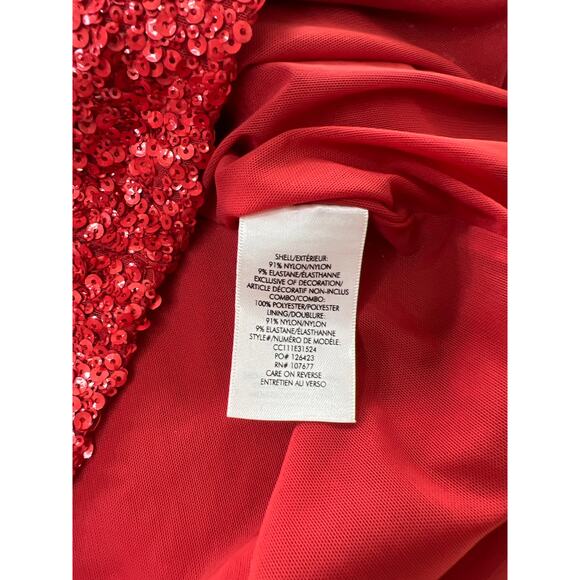 New Alice + Olivia Nelle Red Sequin Micro Mini Dress - Picture 11 of 12